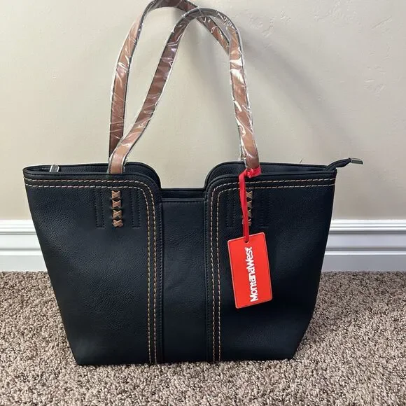 Montana West Black and Brown Shoulder Bag - Picture 14 of 14